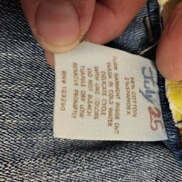 July 25 Womens Distressed Wide-Leg Jeans Size 29 Blue Denim Embellished Pockets - Picture 4 of 10